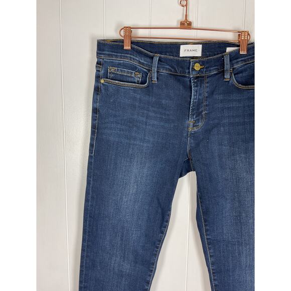 FRAME Women's Le Garcon Dark Wash 5 Pocket Straight Leg Jeans Size 29 - Picture 5 of 10
